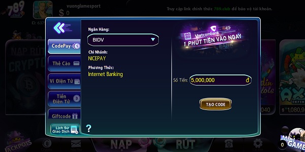 nạp tiền 789club tintucgamebai