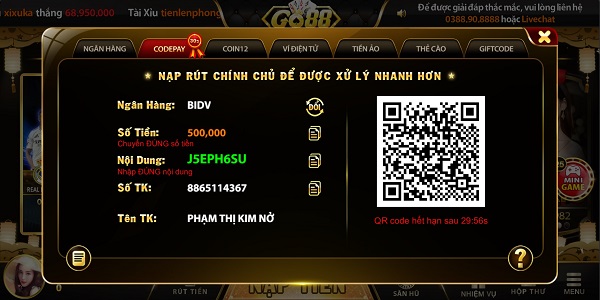thanh toán go88 tintucgamebai.com