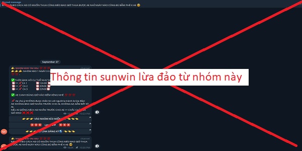 Thông tin nhóm xảy ra bài viêt sunwin lừa đảo